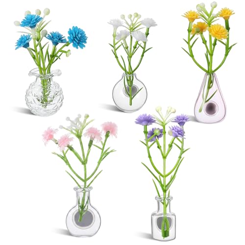 Set de 5 imanes mini jarrón de vidrio