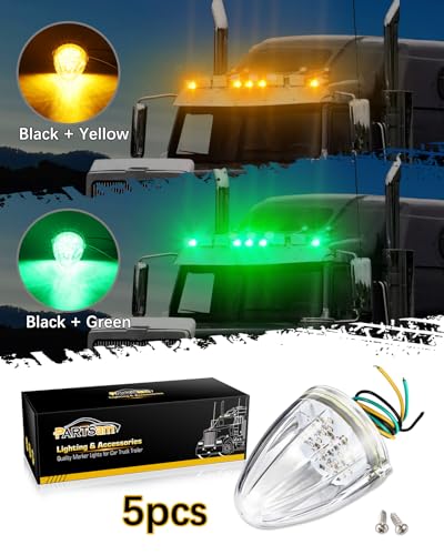 Luces de cabina LED bicolor cromadas para techo de camión Freightliner 5