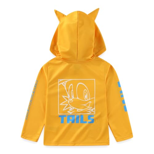 SEGA Sonic The Hedgehog Tails Boys Long Sleeve Hooded Shirt for Big Kids3