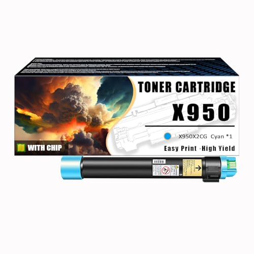 JNHGFS X950 Toner Cartridge Compatible for Lexmark X950X2CG Cyan Toner Cartridges Work for Lexmark X950 X952 X954 X950de X952dte X954dhe