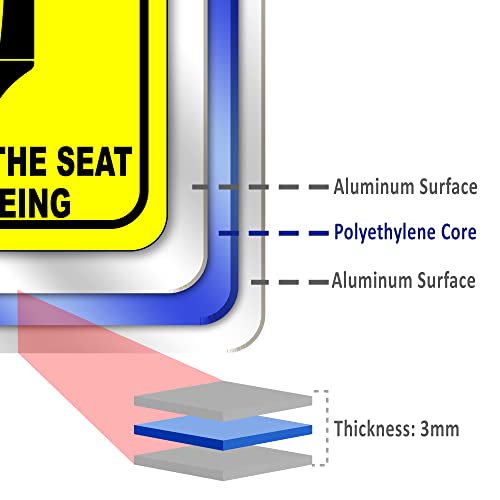 Please Men Lift UP The SEAT Before Peeing Funny Toilet Bathroom Aluminum Composite Outdoor Sign 8.5" x10"