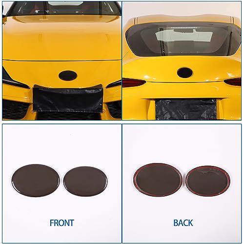 Image of Smoked Front and Rear Emblems Trim Cover Fit for Toyota Supra GR A90 A91 MK5 2019-2026 ABS Front Rear Logo Decorative Protection Trim Cover, 2Pcs, Transparent Gray