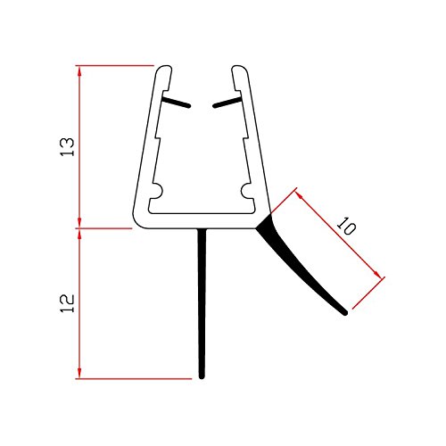 Guarnizione Box Doccia Orizzontale - Ricambio Per Vetro 6mm/8mm, 100 Cm - Foto 2