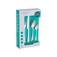 Viners Everyday Breeze 16 Piece Cutlery Set | 18/0 Stainless Steel | Teardrop Ridge Handles, Mirror Polish | Serves 4 | Dishwasher Safe