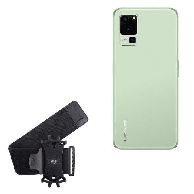 BoxWave Holster Compatible with Lava Blaze 1X - ActiveStretch Sport Armband, Adjustable Armband for Workout and Running - Jet Black