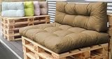  Royal Schneider Cojín para sofá de palés, acolchado 21 capuchino, 1 cojín para asiento de 120 x 80 x 12 cm