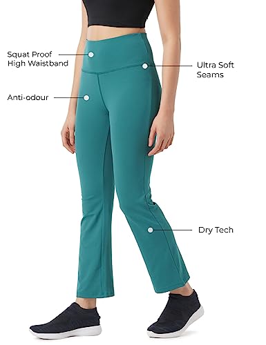 Image of PUMP'D Women's Stretchable All-Purpose Flare Pants -Lightweight, Anti-Odor, Squat Proof, Dry Tech, Ultra Soft Seams