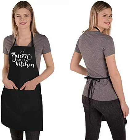 Saukore Funny Aprons for Women, Novelty Kitchen Cooking Aprons with 2 Pockets, Cute Baking Gifts for Bakers - Birthday Gifts for Mum Wife Daughter Sister Grandma