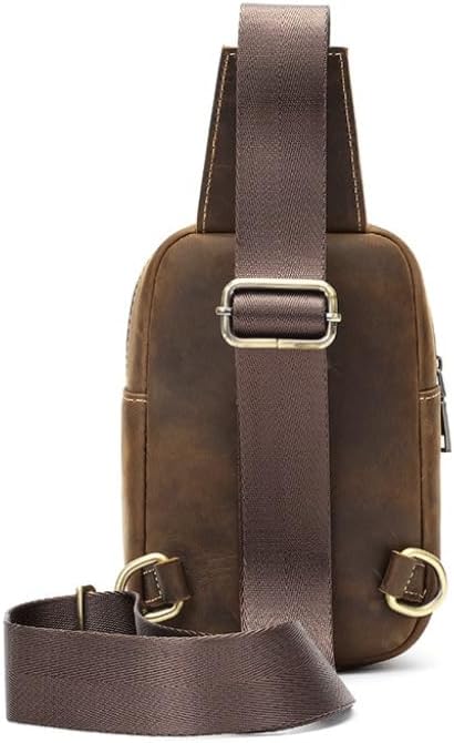 Retro Men's Genuine Leather Casual Business Commuting Chest Bag Crossbody