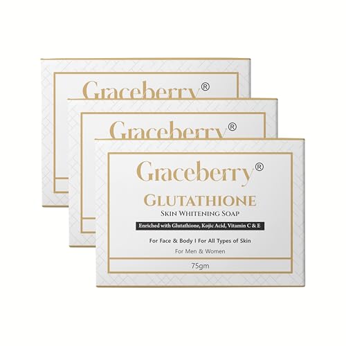 Image of Graceberry Glutathione Kojic Acid Soap - Daily Use Bathing Bar with Botanical Ingredients for Men and Women | Gentle Cleansing Soap (Pack of 3)
