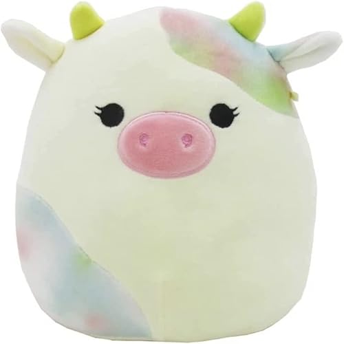 Squishmallows Oficial Kellytoy Escuadrón de Pascua Squishy Animal de peluche suave (Candess vaca, 8 pulgadas)