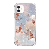 Butterfly and Angel Case Compatible with iPhone 12 and iPhone 12 Pro, Aesthetic Baby Angels Case for