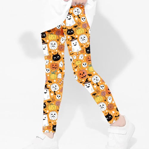 Halloween Leggings for Girls 2025 Scary Print Trousers Breathable Stretchy Tights Pants Trendy Workout Clothes4