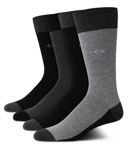 Chaussettes longues homme Calvin Klein en coton noir et gris pour chaussures habillées de travail