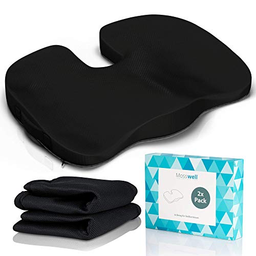 Mesh-Bezug für ergonomisches Sitzkissen 45 x 35 x 7 cm (2er Pack), Ersatzbezug für Steißbeinkissen, ergononomische Sitzkissen (Schwarzes 3D Mesh) Cover