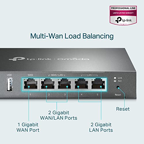 Tp-Link Er605 V2 Wired Gigabit Vpn Router | Up To 3 Wan Ethernet Ports + 1 Usb Wan | Spi Firewall Smb Router | Omada Sdn Integrated | Load Balance | Lightning Protection | Limited Lifetime Protection #TOP1