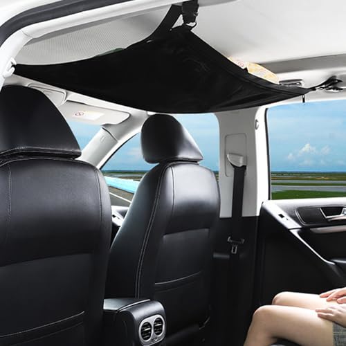 Pruojhw Aufbewahrungstaschen für Autodecke – Organizer aus doppeltem Netzstoff für Auto | Organizer-Tasche innen robust Reisezubehör für Limousine SUV Van