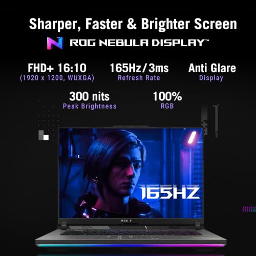 Image of ASUS ROG Strix G16 (2026),AMD Ryzen 9 8940HX,RTX 5080-16GB,16GB RAM (Upgradeable),1TB SSD,FHD+,16 inch(40 cm),165Hz,Windows 11,M365 Basic(1Y),Office 2024,Eclipse Gray,2.5 Kg,G614PW-RV078WS,Gaming Laptop