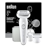 Braun Silk-épil 9 Depiladora Mujer Depiladora Eléctrica Mujer Con Cabezal Flexible Para Una Depilación Simple, Blanco/Plata