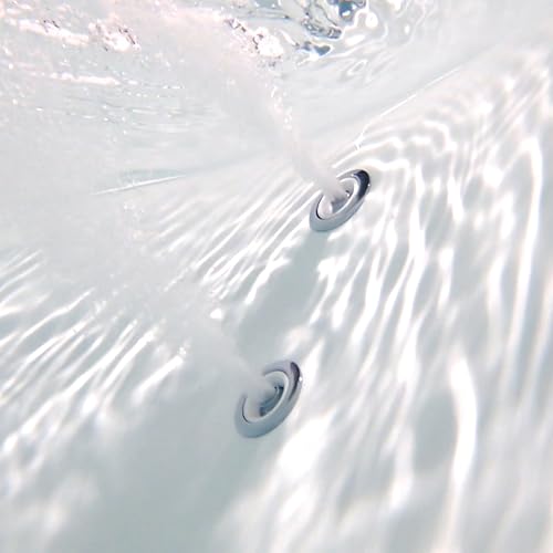 Empava 59-Inch White Freestanding Whirlpool Bathtub Rectangular with 8 Hydromassage Adjustable Water Jets