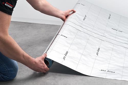 EGGER Dampfbremse Aqua+ Aluflex für Laminat - Diffusionsschutz gegen Feuchtigkeit - Aluminiumfolie mit robuster Vliesbeschichtung, 26m²/ Rolle