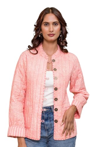 Image of Reversible Jacket for Women | Double Sided Quilted Jacket | Reversible Winter Jacket for Women | Stylish Ethnic Printed Jacket | Warm & Comfortable Casual Outerwear