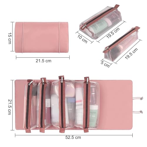 Image of Nylon 4 in 1 Travel Toiletry Makeup Cosmetic Organizer Pouch Bag Travel Storage Organizer Bags Pouches Kit for Men and Women Makeup Essentials Bag