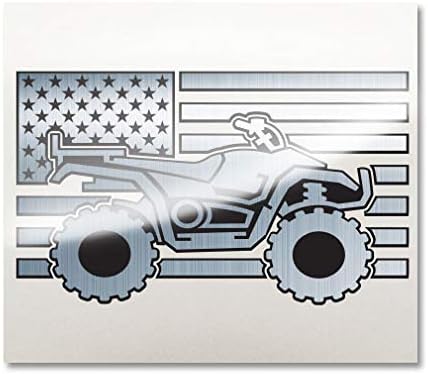 ATV American Flag 4 Wheeler Decal Sticker
