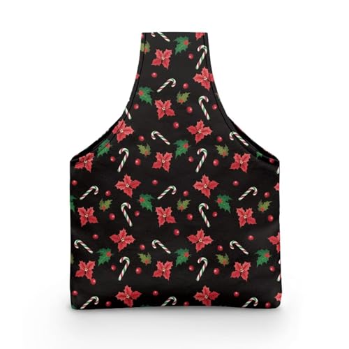 Image of KUIFORTI Christmas Yarn Bag for Crocheting, Xmas Poinsettia Flower Crochet Bag Organizer, Knitting Bag Crochet Bag Small Yarn Bags for Crocheting on The Go