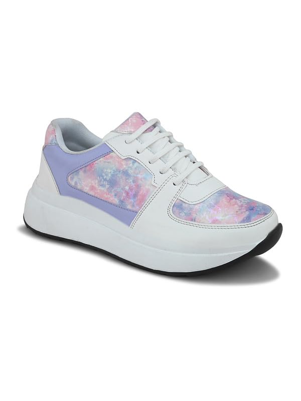 Image of XE Looks Women's Stylish, Attractive & Fancy Lace up Sneakers Shoes All Day Casual Wear for Women & Girls