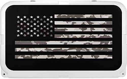 Skinit Decal Skin Compatible with YETI Tundra 45 Hard Cooler - Originally Designed Black and White Camo American Flag Design
