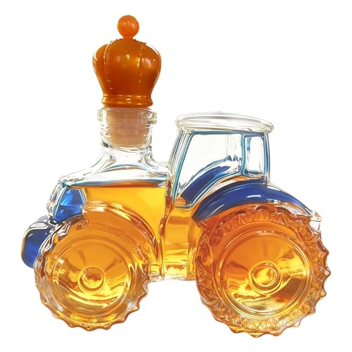 Botella de vidrio para tractor, contenedor de licor vacío antiguo para el hogar, juego de vasos con temática de vehículo, colección de exhibición de espíritu ornamental, decoración de bar para tequila