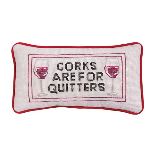 Mud Pie Corks Mini Needlepoint Pillow