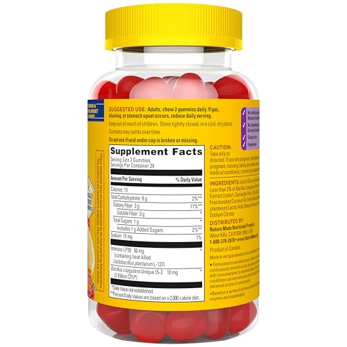 Nature Made Triple-Action Biotics, Prebiotic Fiber Gummies, 48 Gummies - image 9