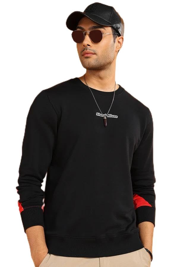 Men's Sweatshirt Stand Alone 100% Organic Cotton Sweatshirt | Anti-Pilling Fabric | Graphic Print | Round Neck | Full Sleeve | Regular Fit | Premium Casual Pullover-picture-22