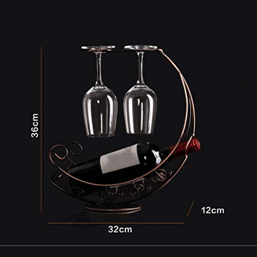 Soporte para botellas de vino metálico rústico para encimera miniatura 3