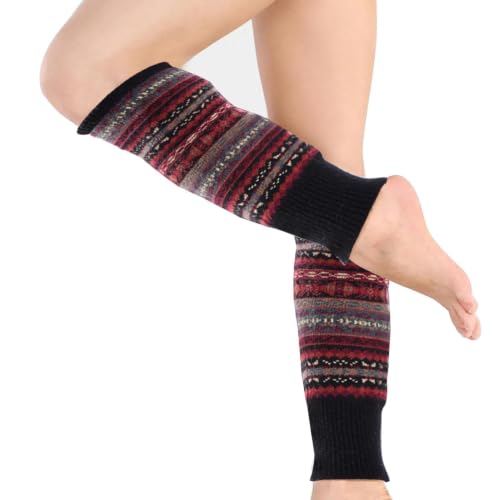 Polainas largas de ganchillo para mujer calcetines de punto 5