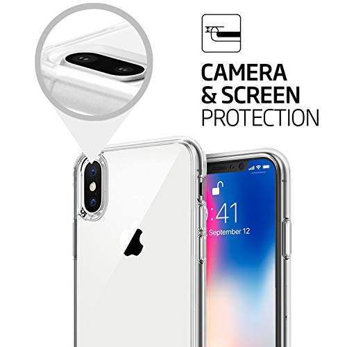 TENOC Case Compatible with Apple iPhone X/10 iPhone Xs, Crystal Clear Soft TPU Cover Full Protective Bumper