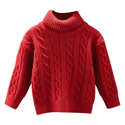 Stylish Boys Girls Round Neck Knit Sweater Long Sleeve Ribbed Warm Pullover Solid Color Soft Cozy Knitted Top