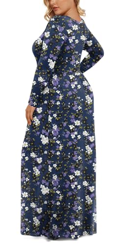 Image of LONGYUAN Women's Plus Size Maxi Dresses for Curvy Women Casual Long Dress XL-6XL