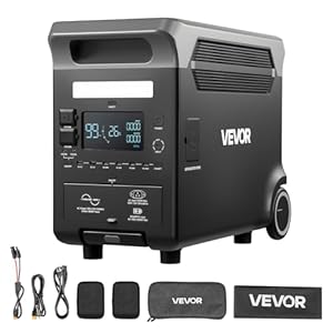 VEVOR tragbare Powerstation 3600 W, 3840 Wh, Solargenerator mit 10 Ausgangsanschlüssen, 6 einstellbarer Eingangsleistung, LiFePO4-Batterie-Backup (Solarpanel NICHT im Lieferumfang enthalten)