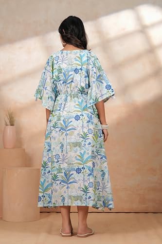 Image of BLOCKS OF INDIA Hand Block Kaftan in Cotton Fabric