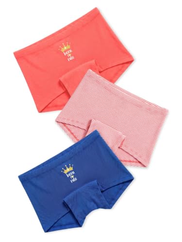Image of mackly Girls Boxers (Pack of 3) - Cotton Boxer Shorts, Seamless Comfort, Mid Waist Boyshorts Panties