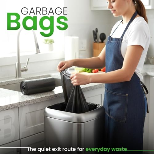 Image of Reconnect Garbage Bags Medium Size Dustbin Bag 19 x 21 Inches | 90 Pcs Pack of 3 | Heavy Duty Leak Proof Trash Bags for Home Kitchen Use