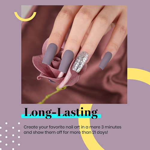 Image of Beetles Purple Grey Gel Polish - 1 Pcs 15ml Grayish Purple Gel Polish Stormwatch Color Soak Off Uv Nail Lamp Fall Nails Art Manicure Salon DIY Design Decoration at Home