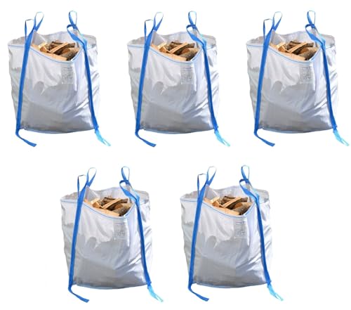 B teurobrecher - 5 Stück Big Bag 90x90x90 cm mit 6 Schlaufen, B teurobrecher, 5000 KG Bruchlast - Tragfähigkeit 1000kg - BigBag - ohne Inhalt