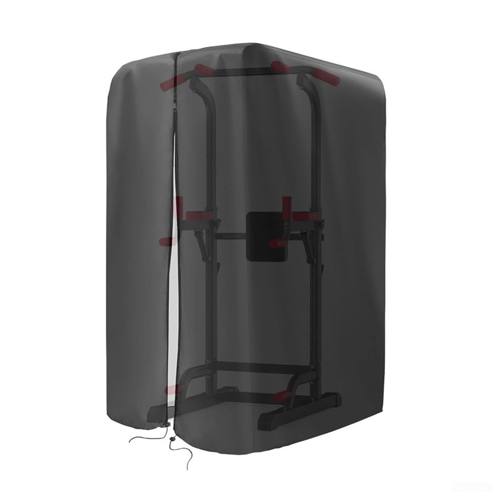 Cubierta de entrenamiento de fuerza, impermeable y a prueba de polvo, cubierta de gimnasio con cremallera para interiores y exteriores, 42 x 40 x 64/88 pulgadas, color negro (L)