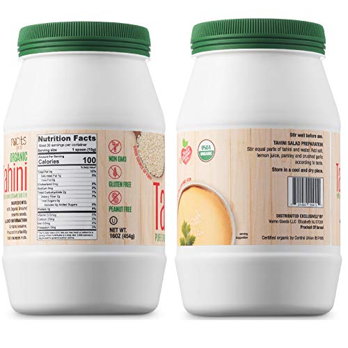 Roots Circle USDA Organic Tahini Paste | 100% Pure Creamy Ground Sesame Seed Paste for Hummus, Tahini Sauce & Dressing | Vegan, Kosher, Non-GMO, Gluten & Peanut-Free, Keto-Friendly | 2 Pack - Thumbnail 2