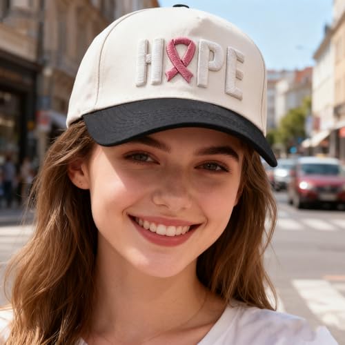 Gorra ajustable rosa bordada con lazo rosa para mujeres miniatura 4