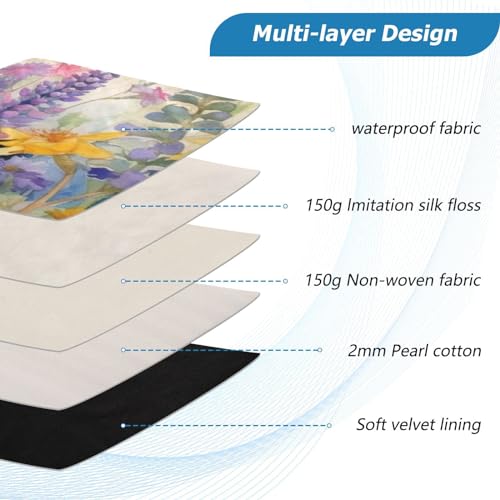 Funda para portátil 13-14 pulg impermeable flores y mariposas miniatura 4